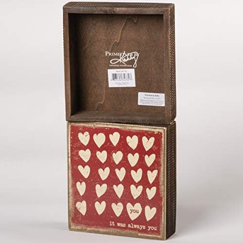 34732 Rustik Esinlenmiş Ahşap Kutu Tabelası, 15 x 15 cm, It was Always You - Görsel 3