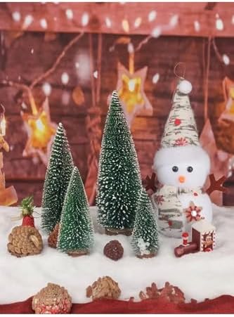 3’Lü Çam Ağacı Seti – 15 Cm, 15 Cm, 20 Cm Masa Üstü Yılbaşı Süsü, Dekorasyon Ağacı, Yeşil
