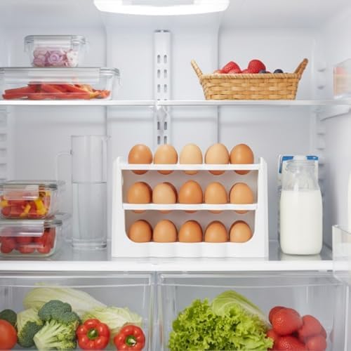 Alternative view of 3 Katlı Yumurta Düzenleyici – 30’lu Kapasiteli, Buzdolabı ve Tezgâh Uyumlu, Dayanıklı Plastik Yumurta Standı