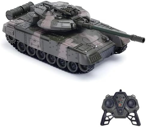 Oyuncak Şarjlı Uzaktan Kumandalı RC Tank 33 cm 360° Döner Gövde ve Namlu Işıklı Sesli Atış Efektli - Görsel 3
