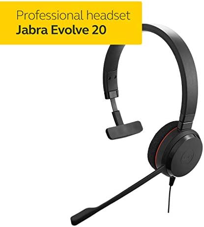 Alternative view of Evolve 20 UC Mono Headset – Unified Communications Headphones for VoIP Softphone with Pasif Noise Cancellation – USB-Cable with Controller – Black