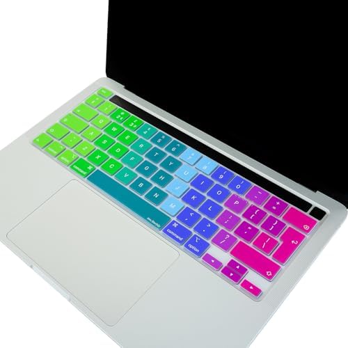 Alternative view of MacBook Pro Avrupa İngilizce Klavye Koruyucu UK ISO Ters L Enter A2338 M1 M2 A2251 A2289 A2141 Uyumlu Silikon Keyboard Cover Touch Bar Pembe Yeşil