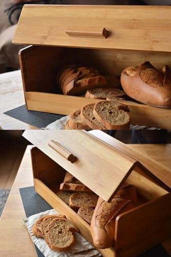Alternative view of Bambu Ekmek Kutusu Ekmek Dolabı, Ekmek Sepeti Sandığı, Ekmeklik, Çok Amaçlı Bambu Kutu (34cm 19.5cm 14cm)
