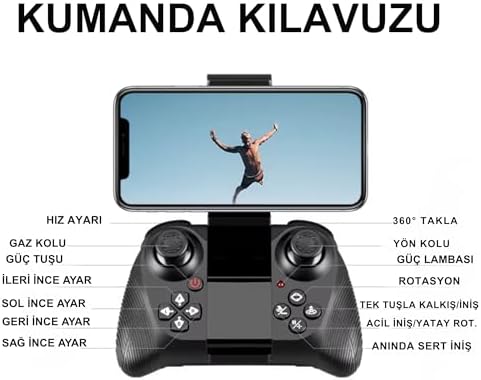 Giffy/Oyuncak Mini Kameralı Başlangıç Drone Uzaktan Kumandalı Uygulama Kontrollü 72P HD Takla Atan Şarjlı Drone - Görsel 3