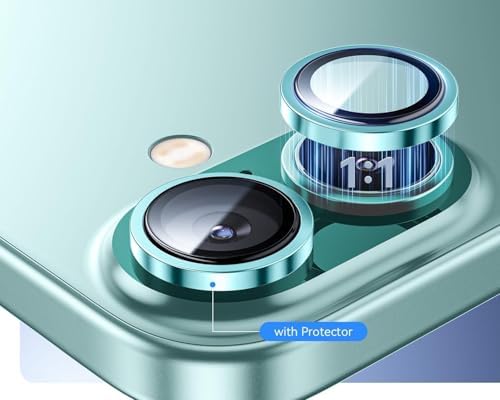 Alternative view of iPhone 16 ve iPhone 16 Plus Uyumlu Kamera Camı Lens Koruyucu Halka Set - Yeşil