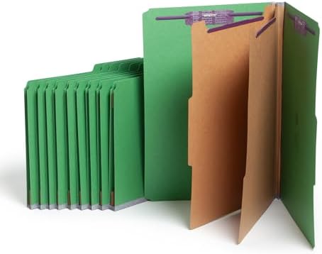 Alternative view of Smead SafeSHIELD Bağlantı Elemanları ile Basın Tahtası Sınıflandırma Dosya Klasörü, 2 Bölücü, 2" Genişletme, Yasal Boyut, Yeşil, Kutu başına 10 (19033)