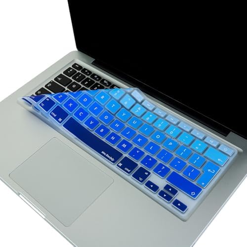 Alternative view of MacBook Klavye Koruyucu Uyumlu Silikon İnce Yıkanabilir Kaplama Film Avrupa İngilizce ters L Enter Air Pro Eski USB li Modeller 2008-2017 Uyumlu Lacivert Mavi