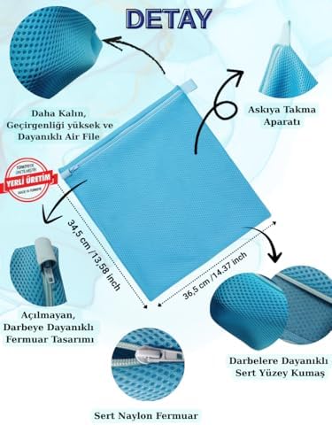 Alternative view of Çok Amaçlı Yıkama ve Kurutma Filesi, Fermuar Korumalı, Petek Mesh Dokulu, Ayakkabı ve Hassas Kıyafetler için