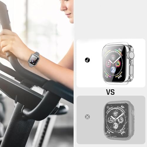 Alternative view of Apple Watch ile Uyumlu Series 10 Şeffaf Kılıf Ekranı Tam Kapatan Silikon Yapılı Ekran Koruma Apple Watch ile uyumlu Series 10 Ekran Koruyucu Şeffaf (46mm)