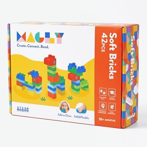 Alternative view of Magly Soft Bricks Yumuşak Yapı Blokları - Çocuklar İçin Renkli Esnek 42 Parça Yapı Blok Seti