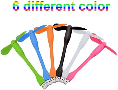 Swallowzy Mini USB Fan 6'lı Paket Taşınabilir Esnek Soğutucu Soğutma Fanı Bilgisayar PC Dizüstü Bilgisayar için Güç Bankası