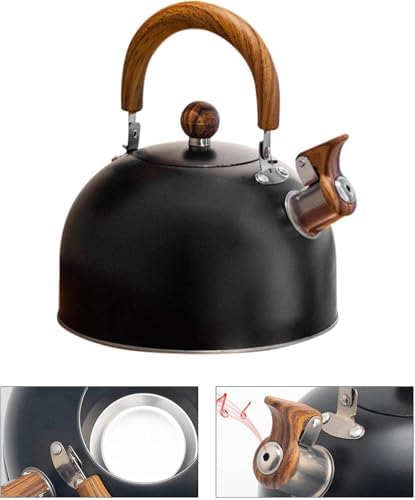 Alternative view of 3L Düdüklü Kettle Su Isıtıcı Çaydanlık Paslanmaz Çelik Yüksek Islıklı Siyah