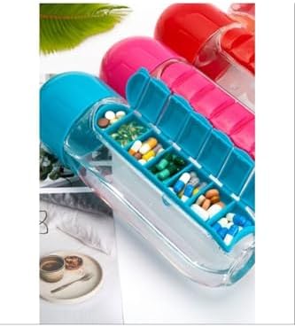 Alternative view of Kutulu Matara Suluk 600Ml 7 Günlük Hap Kutusu Organizer Spor Sızdırmaz Su Şişesi