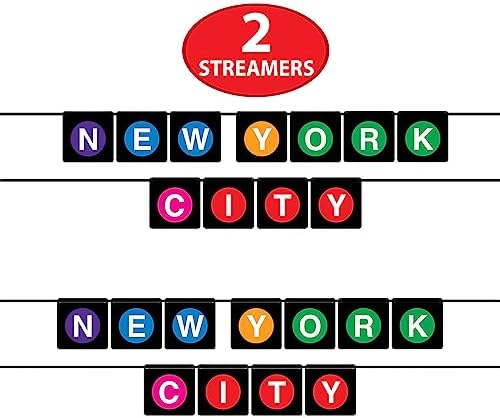 Alternative view of Beistle 53650 Asılı Afişler 2 Parça New York City Parti Dekorasyonları, 12,7 cm x 6 ', Siyah/Mor/Mavi/Sarı/Yeşil/Pembe/Kırmızı