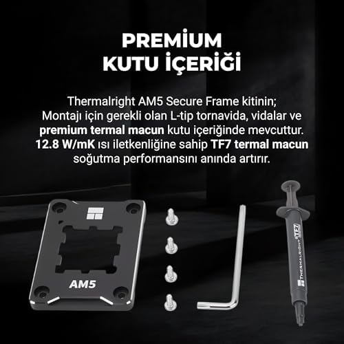 AMD AM5 Soket Güçlendirme Montaj Kiti TF7 Termal Macun Dahil Siyah ASF AM5 - Görsel 3