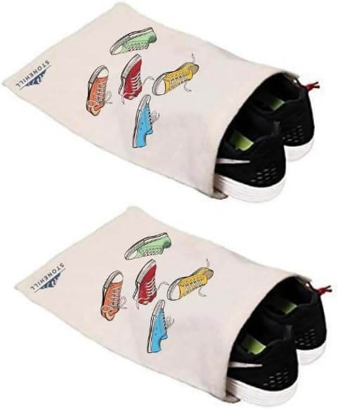 stonehill Büzgülü Ham Bez Ayakkabı Torbası 30x40 cm. 2 Adet (Ayakkabı Baskılı)