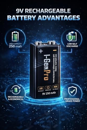 Alternative view of I-Gen Batteries Pro 6HR61 9V 250 Mah Şarj Edilebilir 9 Volt Pil Ni-MH Şarjlı Pil (2'li Paket)