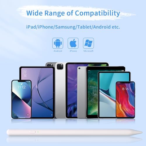 JXYHMY Dokunmatik Ekranlar için Stylus Kalemler, Manyetik Adsorpsiyonlu Evrensel İnce Noktalı iPad Kalemi iPhone/iPad//Android/Tablet ve Diğer Dokunmatik Ekranlarla Uyumlu (Beyaz) - Görsel 3