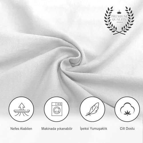 Alternative view of %100 Pamuk Penye, Lastikli Full Kenar Bebek Çarşafı – Oeko-tex Sertifikalı, Yumuşak ve Nefes Alabilir, Organik Pamuk, Anne Yanı, Çocuk Beşik Çarşafı