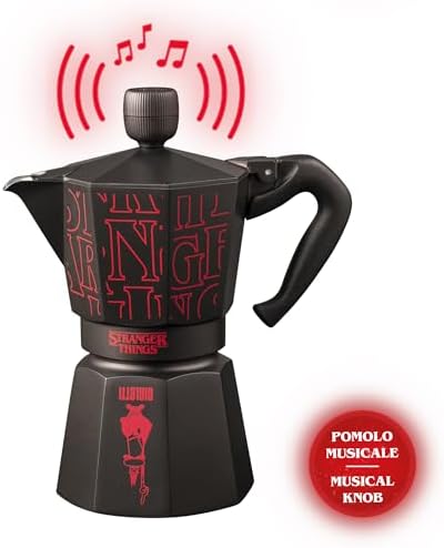 Alternative view of - Moka Express Stranger Things: 6 Cups Ocak Üstü Espresso Pişirici, Müzikli, 270ml, Siyah, Patentli Güvenlik Valfi