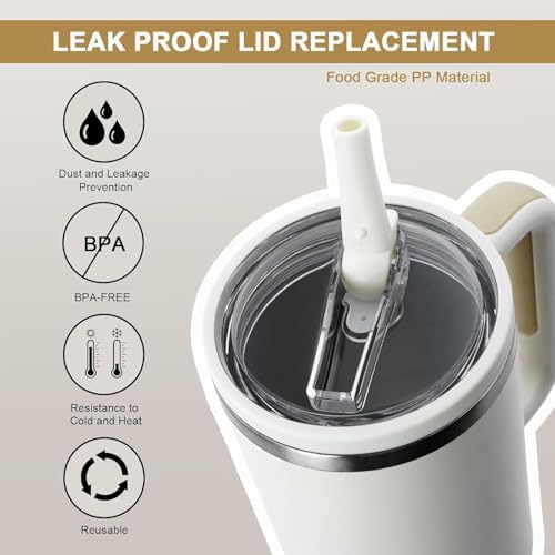 Alternative view of SellHubX 40 OZ Uyumlu Yedek Kapak – Sızdırmaz Leakproof Tasarım – BPA Free Yedek & Upgrade Lid –  Quencher ile Uyumlu Bardak & Termos Kapağı + iç pipeti (Yeşil)