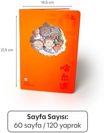 Alternative view of 3 D Yılbaşı Temalı Defter Defter Stereo Katmanlı Oyma Sayfalı Defter Ajanda Bloknot 20,8 x 14 cm 120 Yaprak