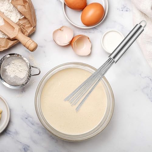Paslanmaz Çelik Boncuk Çırpıcı – Ergonomik Tasarım, Dayanıklı ve Pratik Mutfak Çırpma Teli, Yumurta, Süt, Krema, Sos, Hamur Karıştırıcı, Profesyonel ve Ev Kullanımı İçin (30 Cm)