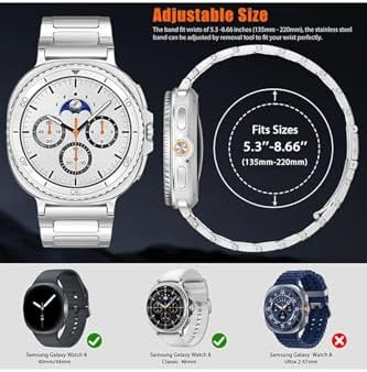 -  ile uyumlu Galaxy Watch 8 40mm 44mm Classic 46mm Kordon Klipsli Metal Kordon 04 Kısaltma Aparatı