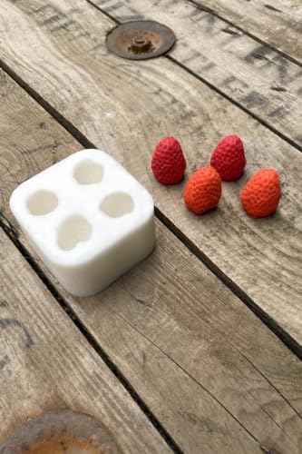 Alternative view of Çilek Dörtlü Mum Kalıbı (Silikon) (2,5 x 2,5 x 3 cm) (Küçük Süsleme Kalıbı) 1 Adet