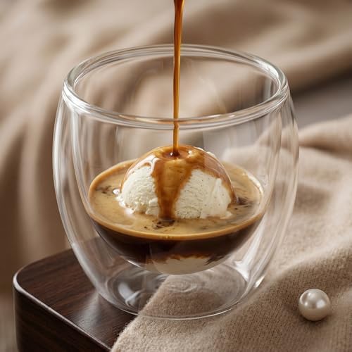 Borosilikat Cam Bardak, 250 Ml Geniş Kapasite, Isıya Dayanıklı Yapı, Çift Cidarlı Yalıtım, Ev Ofis Restoran İçin Kullanıma Uygun Borosilikat Cam Çay Kahve Espresso Latte Sunum Bardağı