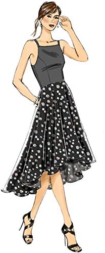 Vogue Patterns Kesim örneği elbise, çok renkli, beden 6 – 14