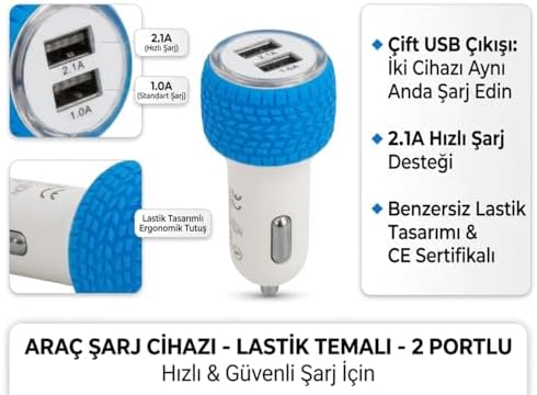 Alternative view of 5V 2.1A, Çift USB'li Oto Çakmak Adaptör, Hızlı Şarj