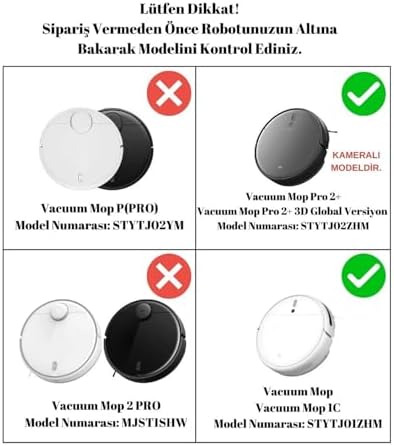 Dreame D9 D9 Max,Mi Vacuum F9 Mi 1C Mi Vacumm 2C Pro 2+ 3d- Mop 2 Pro-(stytj01zhm) Uyumlu Mop Paspas-2 Adet - Görsel 3