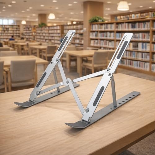 Alternative view of Notebook Standı 2in1 Katlanabilir Taşınabilir Folding Alüminyum Dizüstü Bilgisayar Standı Açısı Ayarlanabilir 7 Kademeli