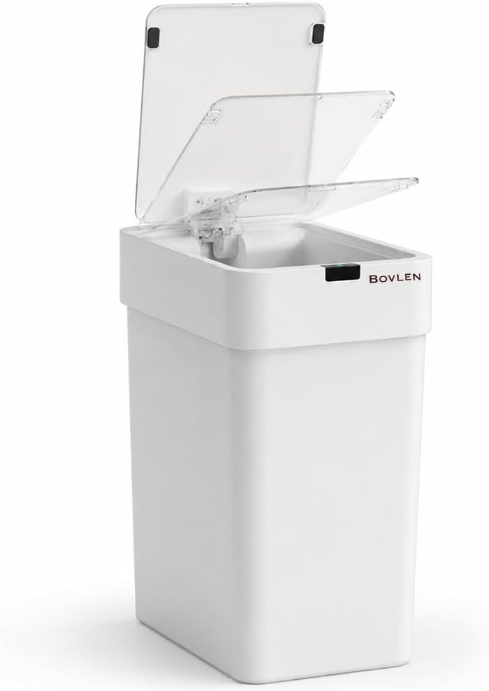 Alternative view of Otomatik Hareket Sensörlü Çöp Kovası, Banyo Çöp Kovası, Çocuk Odası Çöp Sepeti, Çöp Kutusu, (2 adet 1.5 V AA pil, piller pakete dahil değildir) 9 Litre - 15x22x32 cm