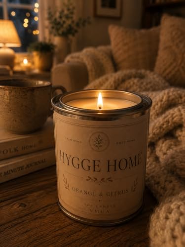 VMGA Hygge Home Portakal & Narenciye Aromalı Soya Mum 220gr | Cozy Ev Dekorasyonu İçin Dekoratif Metal Kavanoz Mum | Rahatlatıcı İskandinav Hygge Atmosferi - Görsel 2