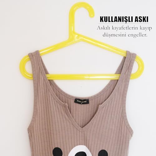 Alternative view of Plastik Çocuk Askısı, Elbise Askısı, Renkli Askı, Slim Askı (Standart, Adet, 8)