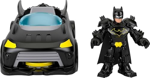Imaginext DC Super Metal Force Batmobile Oyuncak Araba, 3 inç Batman Aksiyon Figürü ve Aksesuar Seti, Başlatıcı ve 2 Disk Dahil - Görsel 3