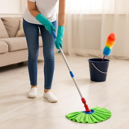 Havlu Mop Başlığı – Mikrofiber, Süper Emici, Dayanıklı ve Renkli Temizlik Bezi (Tüm Mop Saplarına Uyumlu), Karışık Renk - Görsel 3
