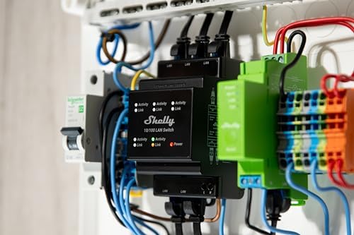 Alternative view of Shelly LAN Switch | DIN rayı için Ethernet ağ anahtarı (10/100 Mbps) | 5 RJ45 bağlantı noktası | 110 V - 230 V | ek adaptör gerekmez | kolay kurulum | tak ve çalıştır