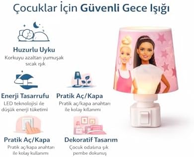 Alternative view of Çocuk Gece Lambası LEDLİ Fişli Pembe Dekoratif Lamba Sıcak Işık Aç/Kapa