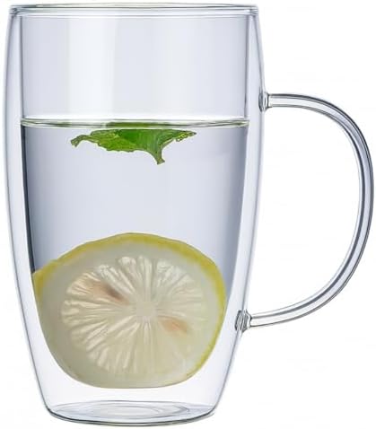 Alternative view of 450 ml Çift Cidarlı Şeffaf Cam Kupa – Isıya Dayanıklı, Sıcak ve Soğuk İçeceklere Uygun, Şık ve Dayanıklı Borosilikat Cam Bardak