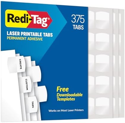 Alternative view of Redi-Tag Lazer Yazıcı Uyumlu İndeks Etiketleri, 2,9 x 3,2 cm, Beyaz, 375 Adet