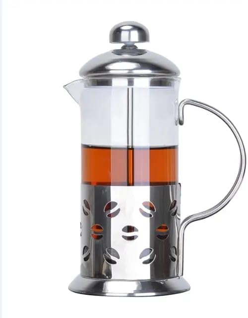 Alternative view of Metal Saplı Borosilikat French Press, Termisil Süzgeçli Demlik, Bitki Çayı, Kahve ve Ada Çayı İçin İdeal, Dayanıklı ve Şık Tasarım (800 Ml)