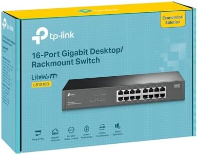 Alternative view of LS1016G; 16-Port Gigabit Portlu, Metal Kasalı, QoS Özellikli, Kurulum Gerektirmeyen Tak ve Çalıştır Özellikli Switch