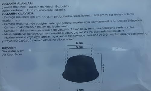 Alternative view of Siyah Eşya Altlığı Ayağı, Siyah, Titreşim Önleyici, 4 Adet, Çamaşır Makinesi Bulaşık Makinesi Buzdolabı için