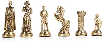 GiftHome Orta Boy Metal İngiliz Satranç Taşı Parlak