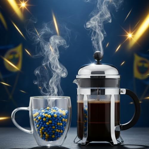Çift Cidarlı Cam Kupa Seti | Isı Yalıtımlı Kulplu Borosilikat Kupa | Soğuk & Sıcak İçecek Termal Kupa | Espresso Latte Çay Bardağı Seti-Fenerbahçe-Galatasaray (Sarı Lacivert, Büyük 350 ml, Fenerbahçe) - Görsel 3