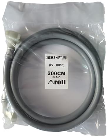 Aroll 2mt (200CM) Çamaşır Makinesi Hortumu - Bulaşık Makinesi Şebeke Hortumu - Temiz Su Giriş Hortumu- Su Bağlantı Hortumu – Sızdırmaz Yüksek Kaliteli Hortum - (1 Adet)