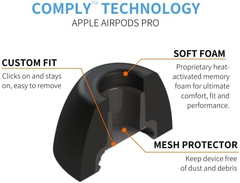 Alternative view of Comply Apple AirPods Pro Generation 1 & 2 için Köpük Kulak Uçları, Çeşitli S, M & L, 3 Çift - Üstün Konfor, Sarsılmaz Uyum, Hafızalı Köpük Kulaklık Uçları, Kulaklık Değiştirme İpuçları, ABD'de